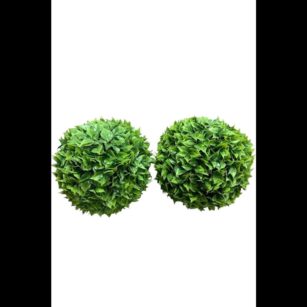 Wicker Park 2-piece 15" Flower Blossom Garden Spheres Yellow